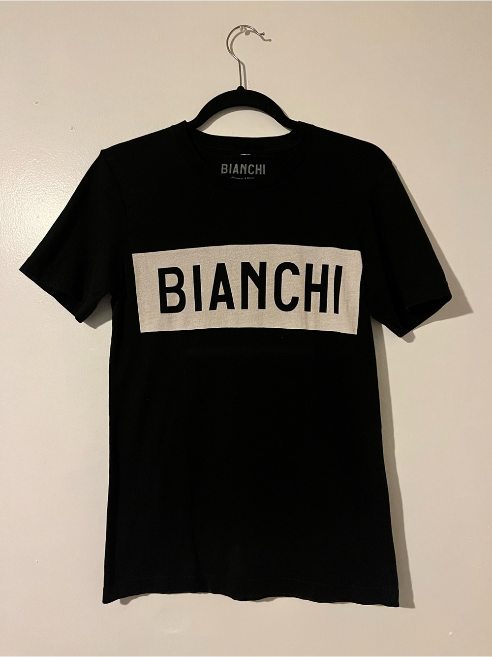 Bianchi Men's Black Logo Short Sleeve Tee